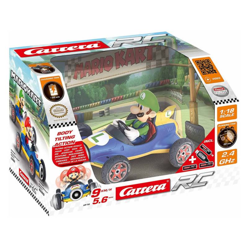 JAKKS PACIFIC - Mario Kart Carrera RC - Luigi Auto Mach 8 Control Remoto