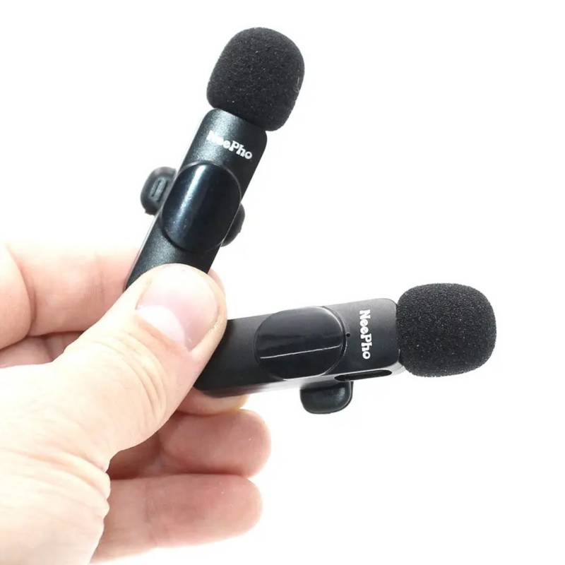 Doble Mini Micrófono Solapa inalámbrico recargable tipo c android
