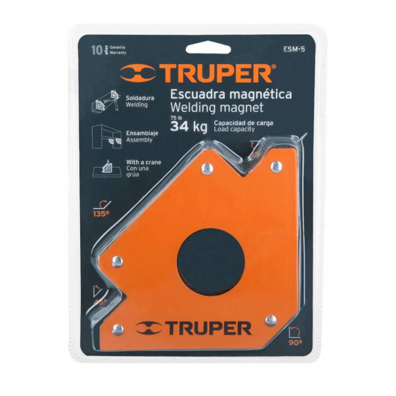 Escuadra Magnética para Soldar 5 Pulgadas 34Kg Truper ESM-5