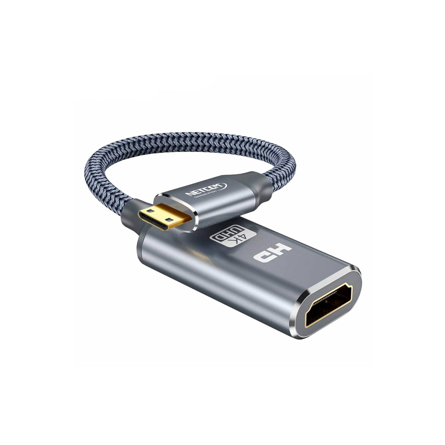 Mini Adaptador Convertidor con Cable, Compatible con HDMI Macho a