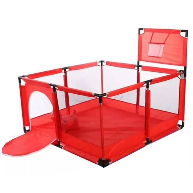 Valla de juego para parque Parque para bebé 180 x 120 x 62 cm con aro de  baloncesto rojo
