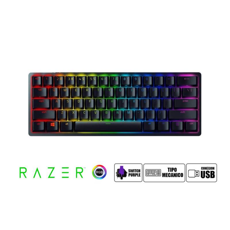 Teclado gaming  Razer Huntsman Mini Purple Switch, USB, Chroma RGB, Negro