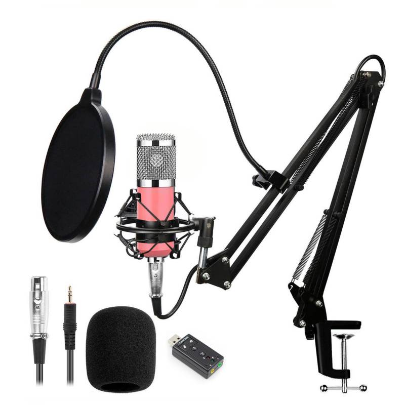 Micrófono condensador usb con brazo soporte anti pop bm800u
