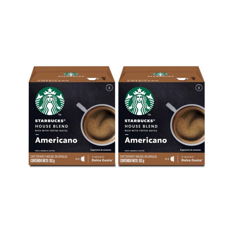 NESCAFE DOLCE GUSTO - Capsula de café Starbucks House Blend CAPS 12 Capsulas (X2)