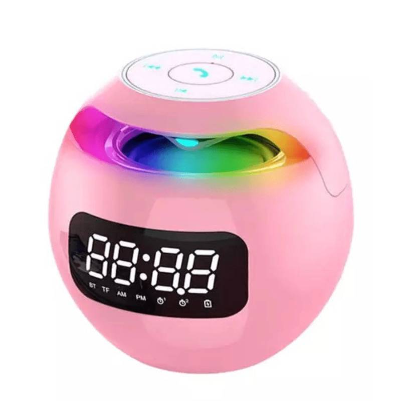 GENERICO Radio Reloj Despertador Digital Parlante Bluetooth Rosa