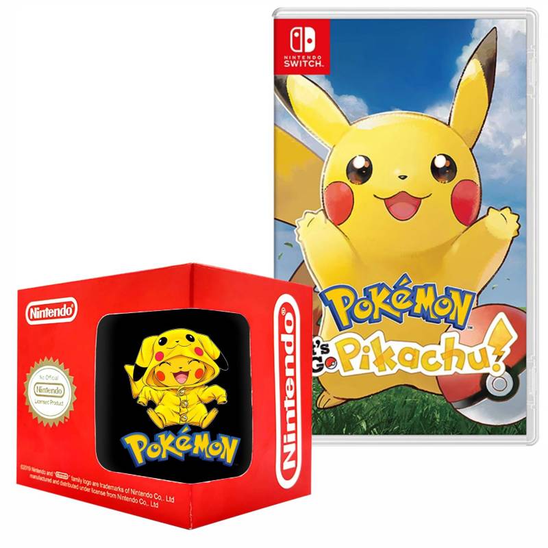 NINTENDO - Pokemon lets go pikachu nintendo switch  +taza