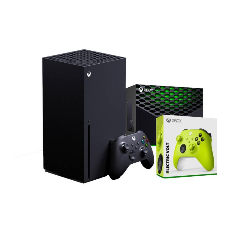MICROSOFT - Consola Xbox Serie X Negro 1TB SSD 4K  Control Xbox Wireless - Verde