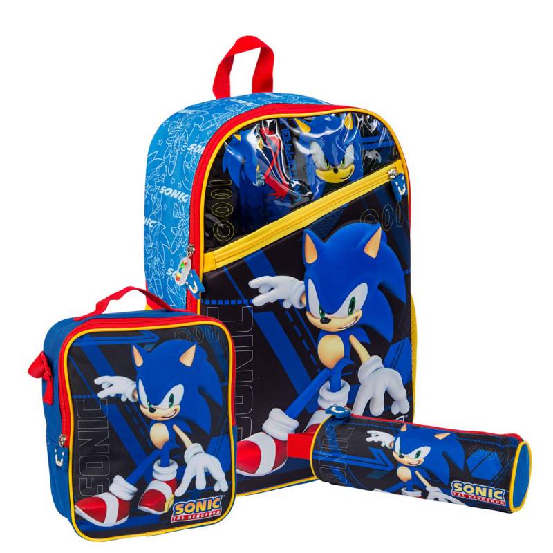 57 Pçs/set Super Sonic 3d Imprimir Mochila Escolar Mochila P