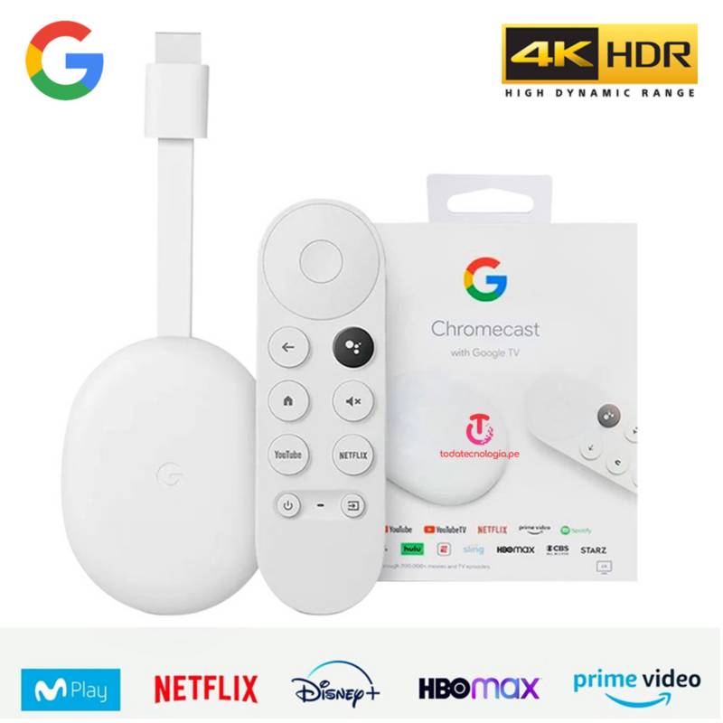 GOOGLE - Chromecast 4 con Google TV 4K streaming - Blanco