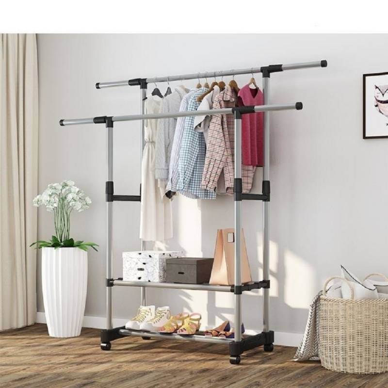 Stand de Ropa 80x42x160cm Negro