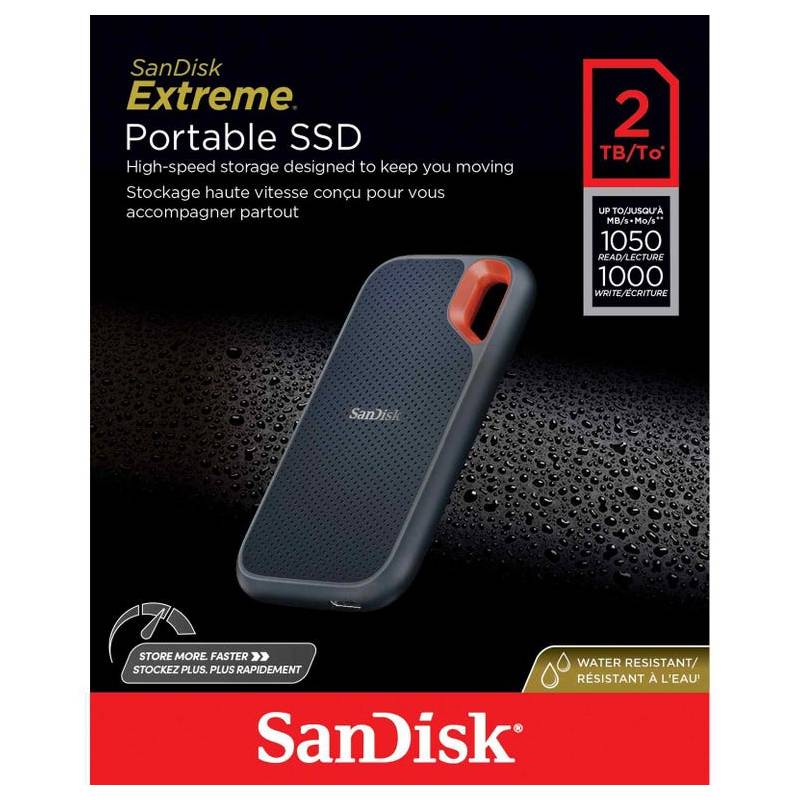 SANDISK - DISCO SSD EXTERNO Sandisk E61 Extreme 2tb PORTABLE 1050Mbs ULTRA VELOZ