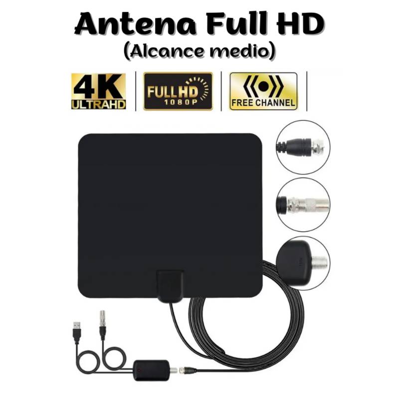 Antena Hd Tv Digital Interior Plana Base con Amplificador Usb GENERICO