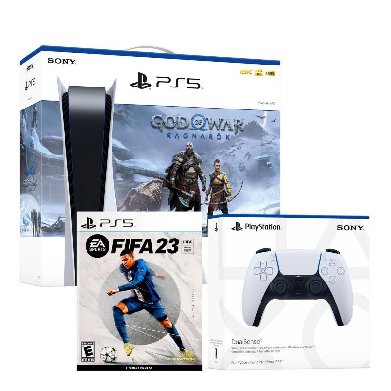 PlayStation 5 junto a God of War: Ragnarök y FIFA 23 con Movistar
