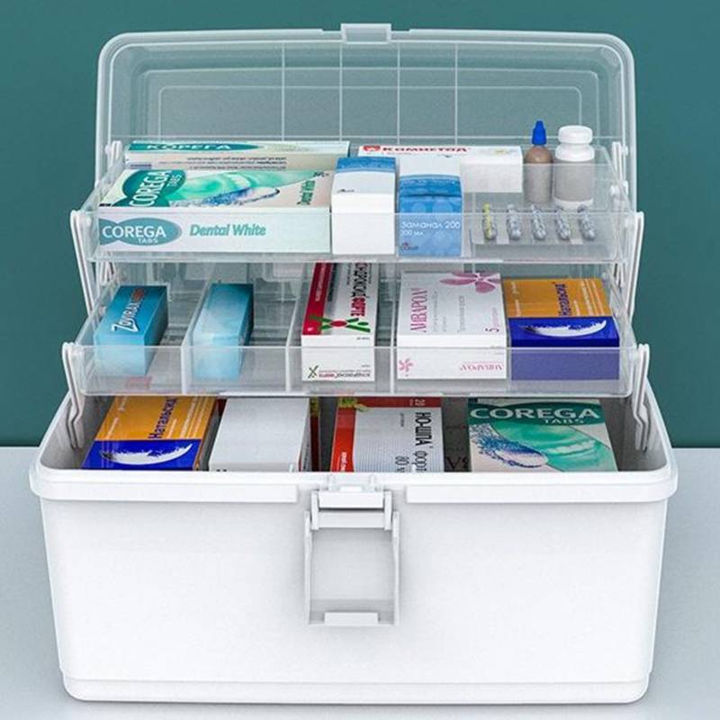 Caja de almacenamiento de medicamentos 3 niveles Blanco GENERICO