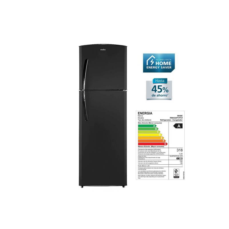 MABE - Refrigeradora No Frost 250L Mabe RMA250FVPG1 BLACK