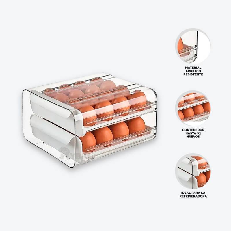 Caja de Almacenamiento para Huevos para Cocina Blancos GENERICO