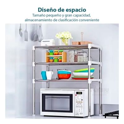 Estante Organizador de Microondas 3 Niveles para Cocina Blanco 350E MINARI