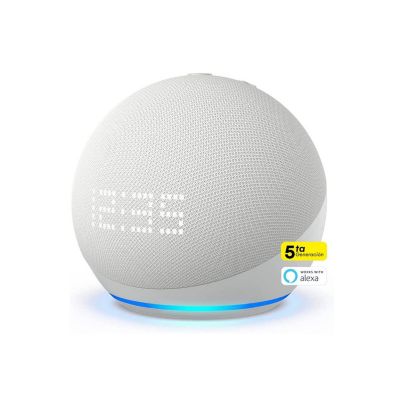 Echo Dot con Reloj 4ta Generacion Wifi Bluetooth Alexa - Blanco