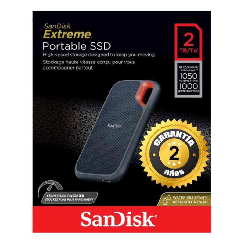Disco externo ssd sandisk e61 2tb portable 1050mbs SANDISK |