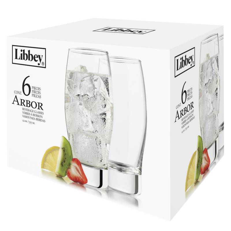 LIBBEY - Set Vasos Bebidas Arbor 355 ml x 6
