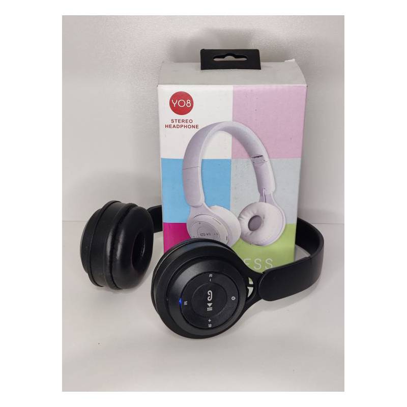 Cascos Y08 Bluetooth 5.0 con control de música y llamadas, radio FM.