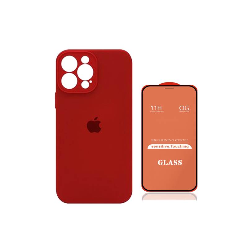 Funda Magsafe con Protector de Cámara para Iphone 13 Pro Max Rojo
