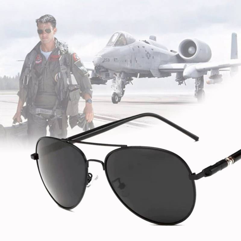 COLOSSEIN Gafas de sol polarizadas de aviador para hombre, marco de acero  inoxidable, piernas hechas a mano, lentes UV400, lentes para conducir al