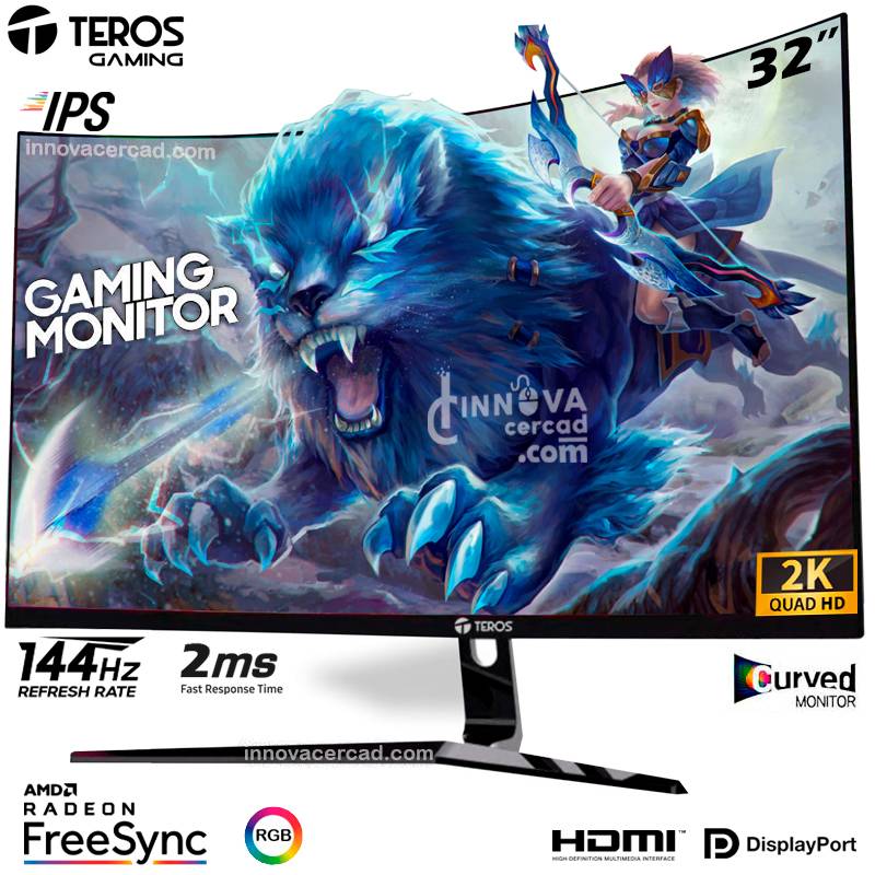 Monitor Teros Gaming Curvo Te-7350n 34 QHD 2K 165Hz 1ms - UltraWide TEROS  GAMING