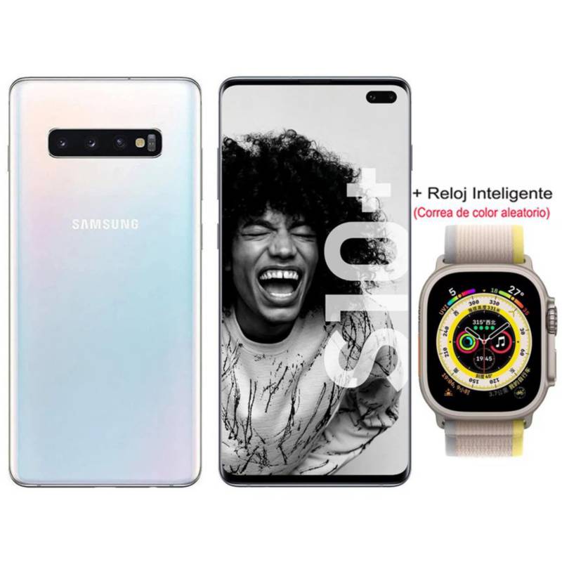 SAMSUNG - Samsung Galaxy S10 Plus SM-G975U1 128GB Blanco y Smartwatch