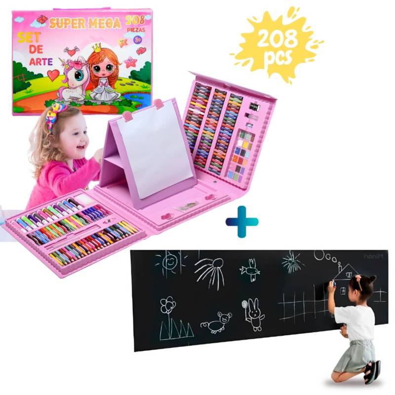 Ripley - PIZARRA ADHESIVA DE PARED DIBUJO PARA NIÑOS + 5 TIZAS DE REGALO  1014T