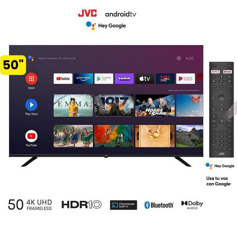 JVC - Televisor Jvc 50'' Led Uhd Frameless Android 11 Smart Tv LT-50KB527