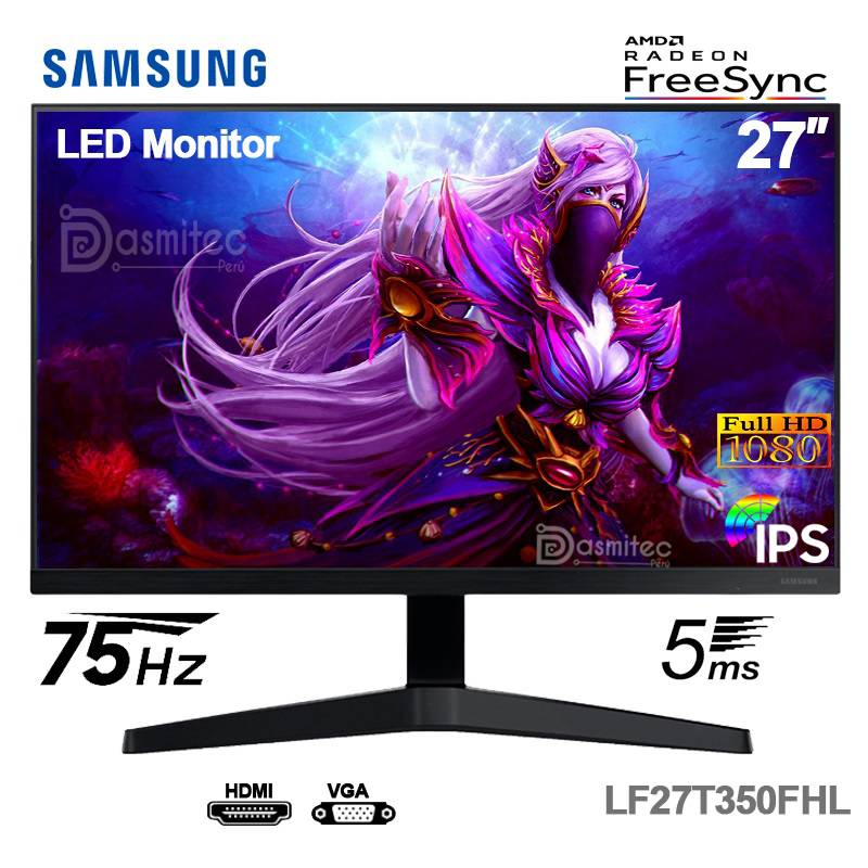 Monitor Samsung LF27T350FHLXPE 27 Pulgadas LED 1920x1080 IPS HDMI VGA