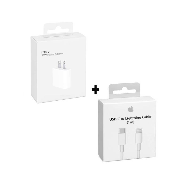 Cargador iPhone 20W Tipo C + Cable Lightning 1m