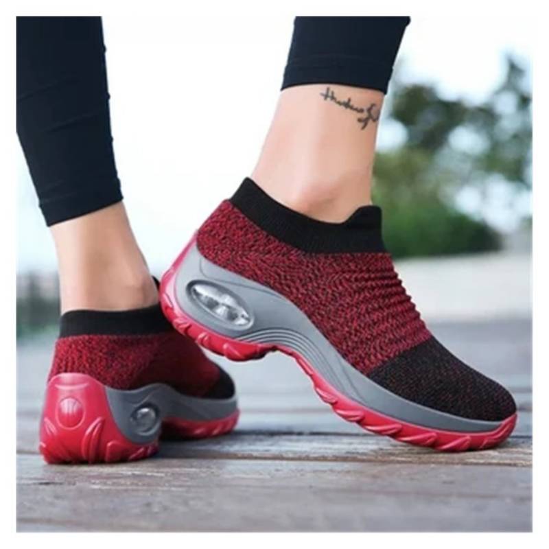 Zapatillas para caminar mujer - rojo GENERICO