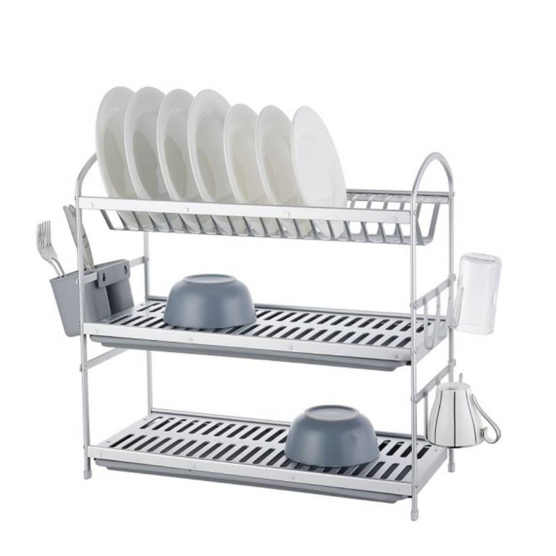 Escurridor Organizador Platos 2 Niveles Acero Inox Alluma GENERICO