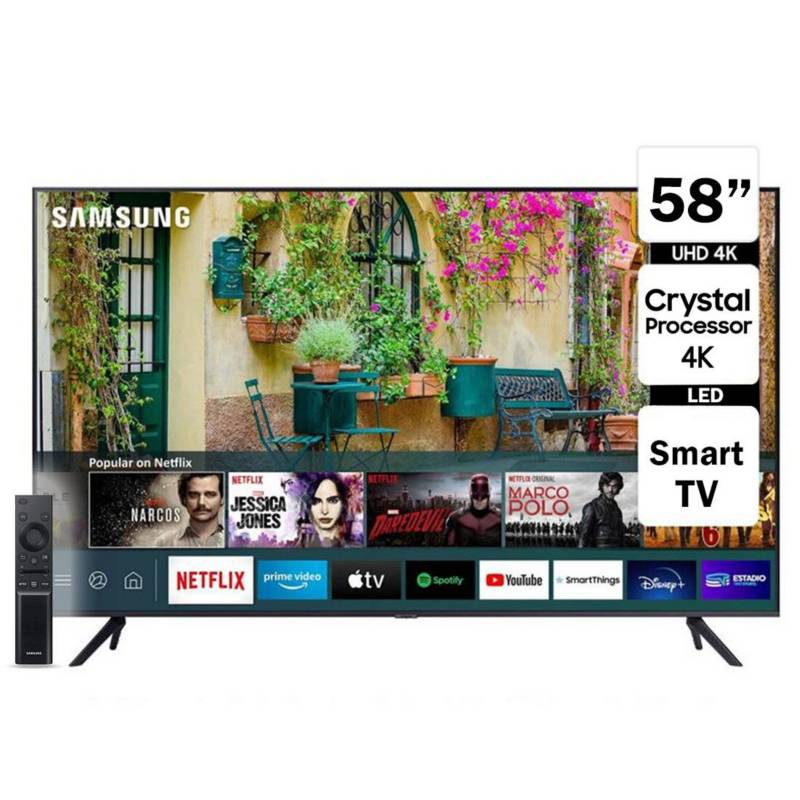 SAMSUNG - Televisor Smart TV 58 Crystal UHD 4K 58AU7000
