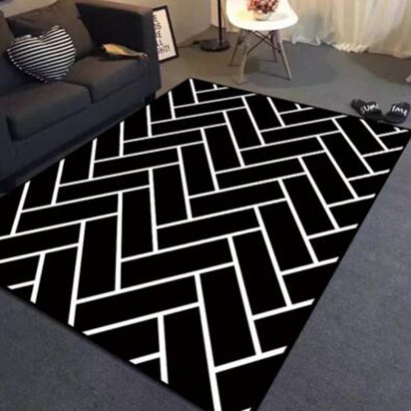 NORDICA - alfombra negro y blanco