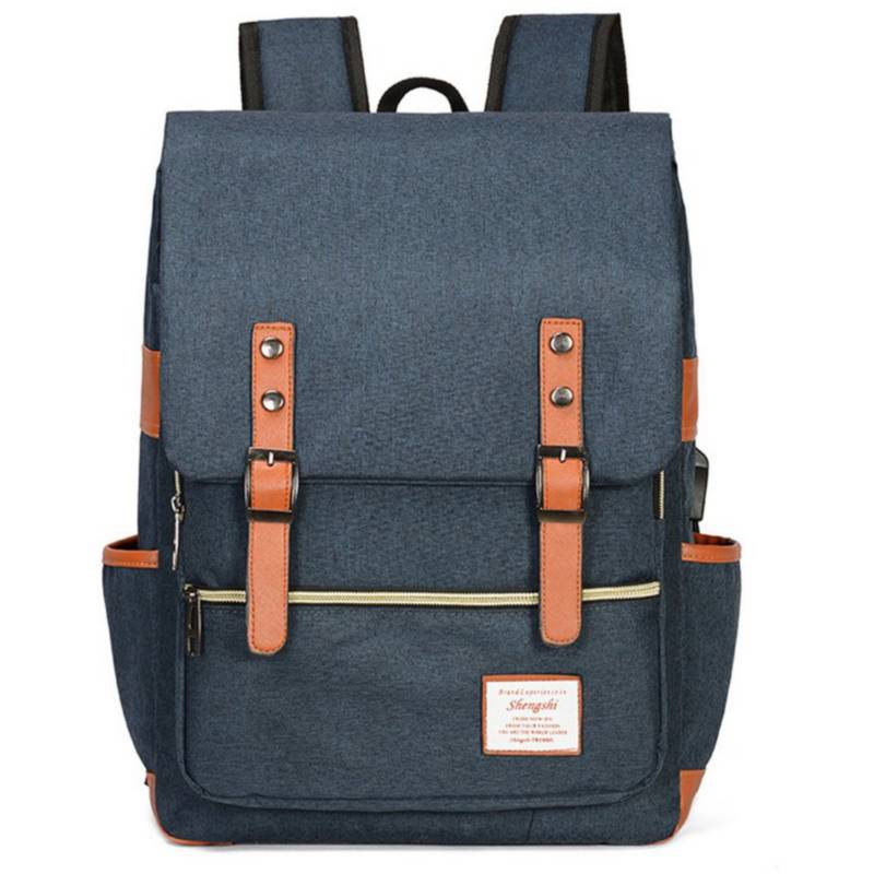 Mochila para ordenador portátil de moda para hombre, mochilas para  ordenador con carga usb, bolsas de estilo informal azul oscuro GENERICO