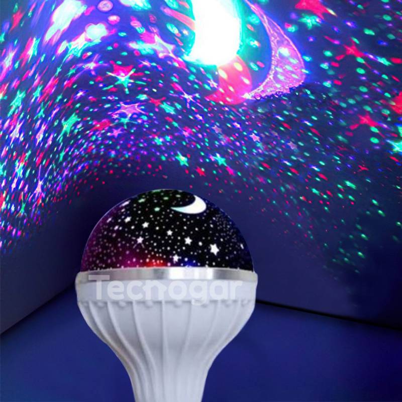 Lámpara Eléctrica Foco Proyector de Estrellas y Luna LED para niños  GENERICO