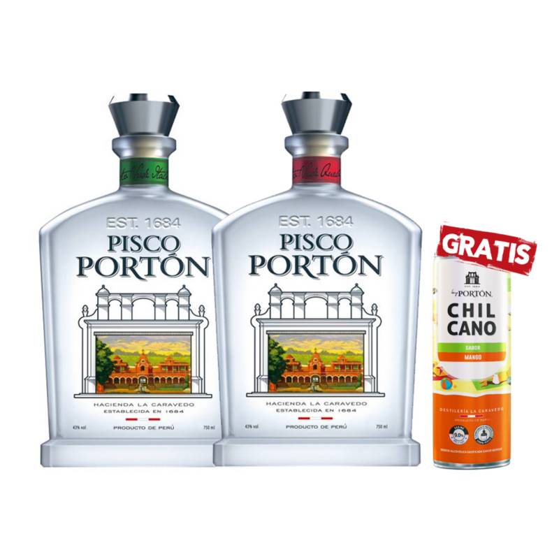 PISCO PORTÓN MOSTO VERDE 750ML X2UND + RTD CHILCANO 355ML CARAVEDO