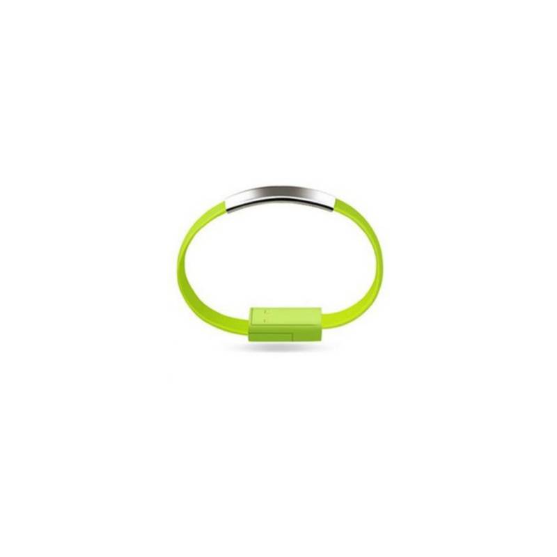 GENERICO - Cable pulsera conector universal usb/iphone 5 de silicona - verde