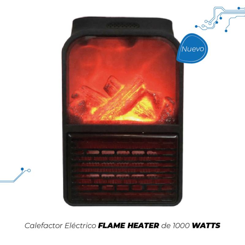 GENERICO - Calefactor Eléctrico FLAME HEATER de 1000 WATTS