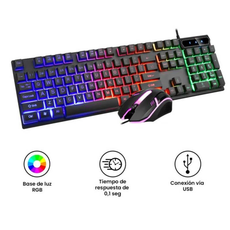 Combo Teclado + Mouse Gamer 2 En 1 De Colores 35 Teclas G506 GENERICO