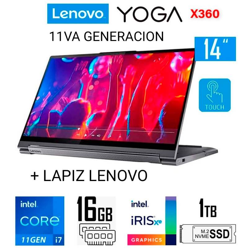 LENOVO - Laptop Lenovo Yoga 9 2-en-1 Core i7-1185G7 11va GENERACION 16GB RAM, 1TB SSD 14? UHD Táctil + Lapiz