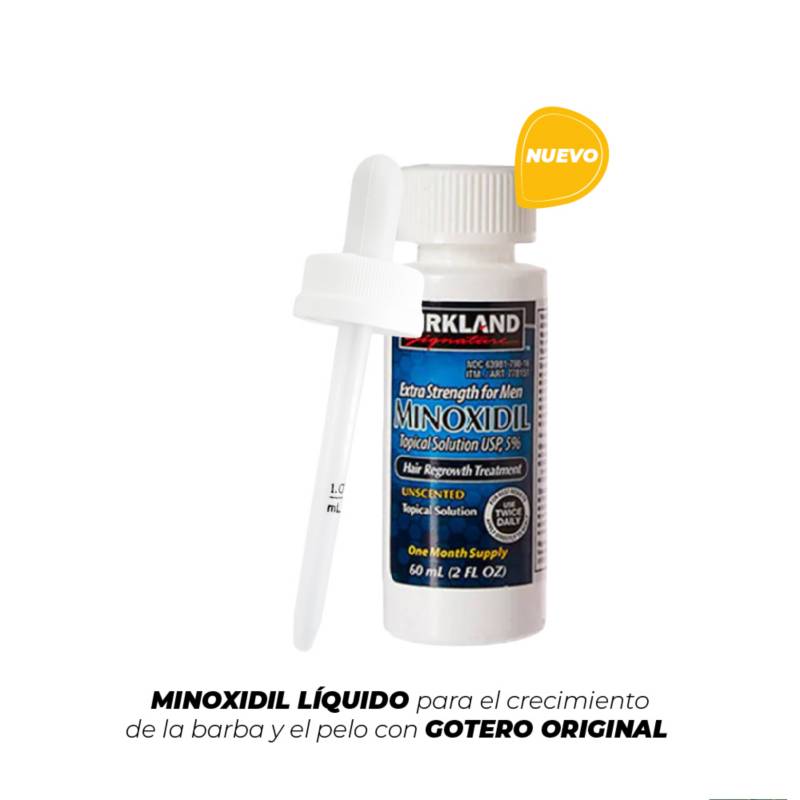 Minoxidil Kirkland 5 1 mes Gotero Original para barba y