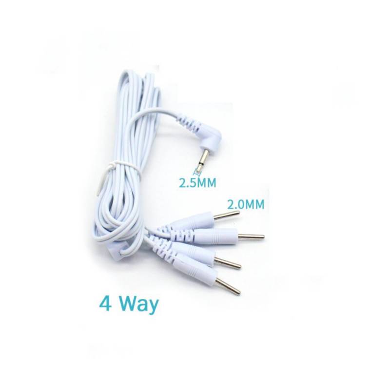 Cable de 4 vias con conector 2.5 mm para electrodos parches  electroestimulador tens GENERICO