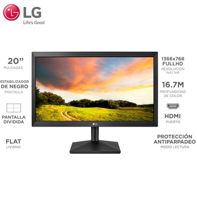 MONITOR LG 20MK400H-B 20 PULGADAS 1366X768 TN 60HZ – Digital Smart