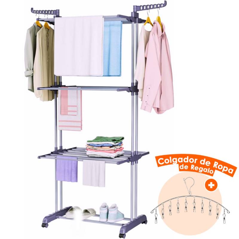 Colgador de ropa soporte tendedero ropa plegable secadora multifunción  tendedero