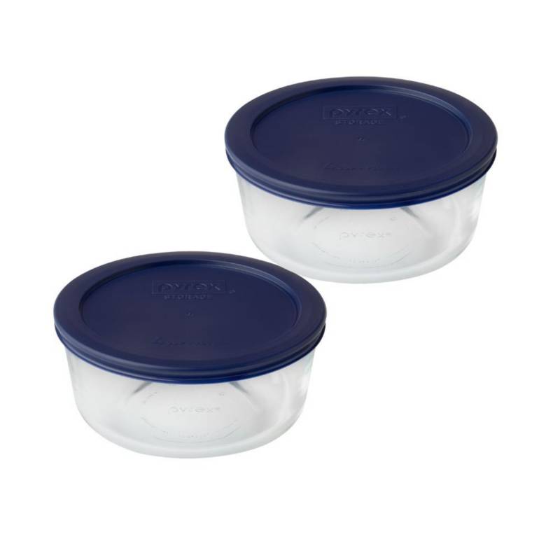 Set x3 Bowls con Tapa Azul 470 ml , 950 ml y 1.6 lt PYREX