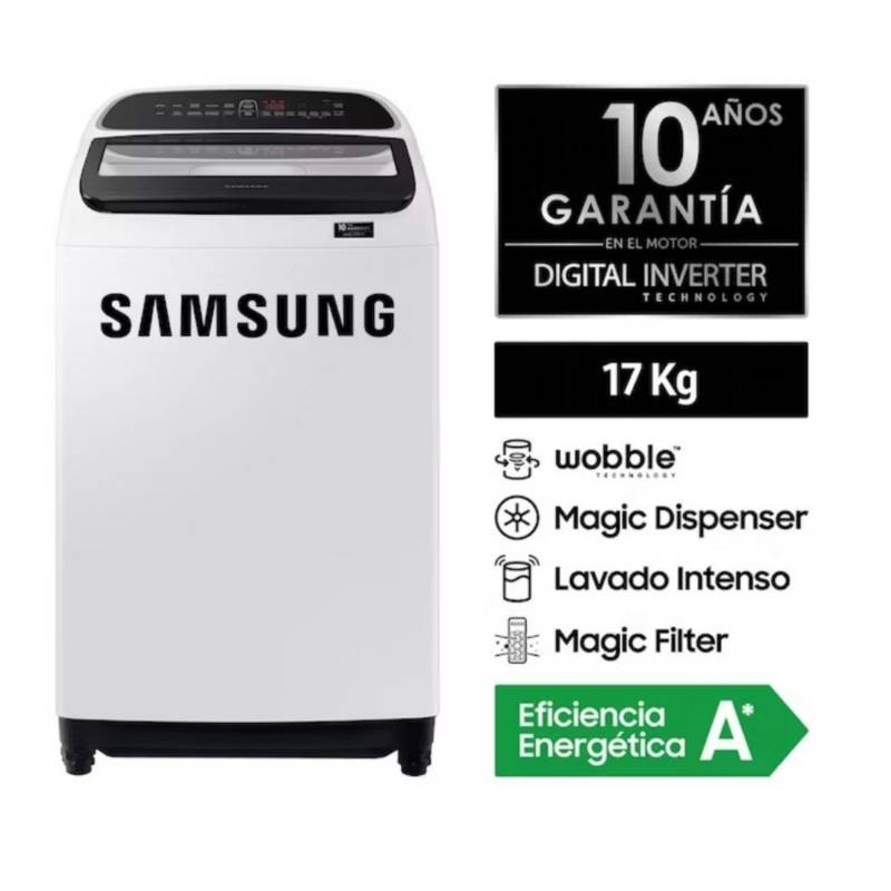 SAMSUNG Lavadora Automática 17 Kg Blanca Wa17T6260Bw/Zs Samsung